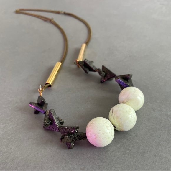 Cities in Dust Jewelry - Cities in Dust White Magnesite Lava Rock Necklace